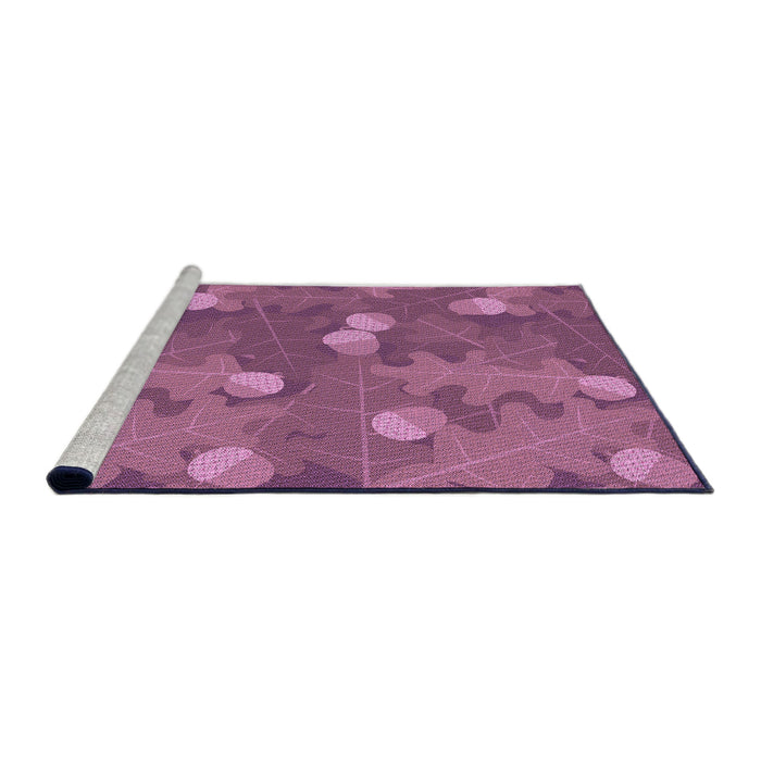 Sideview of Machine Washable Transitional Dark Pink Rug, wshpat2122pur