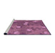 Sideview of Machine Washable Transitional Dark Pink Rug, wshpat2122pur