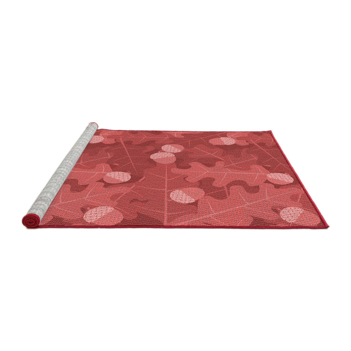Sideview of Machine Washable Transitional Red Rug, wshpat2122rd