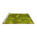 Sideview of Machine Washable Transitional Pistachio Green Rug, wshpat2122yw