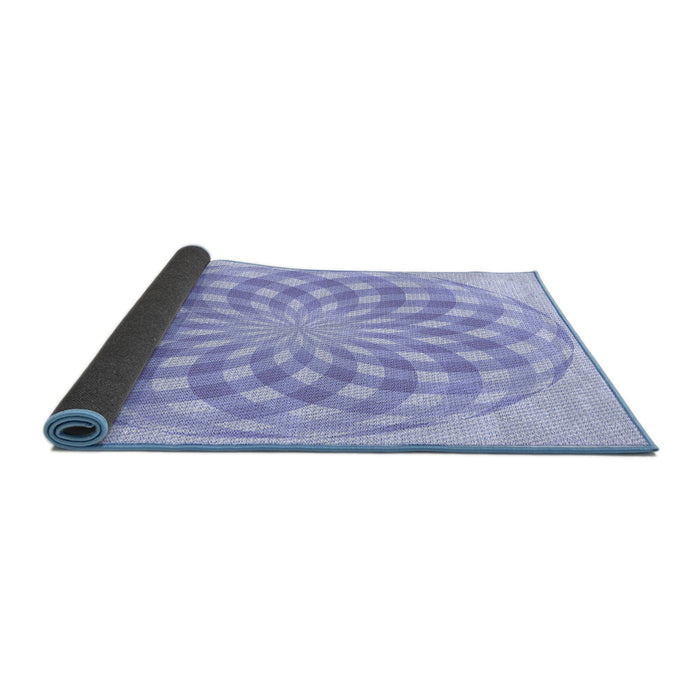 Thickness of Patterned Blue Rug, pat2123blu
