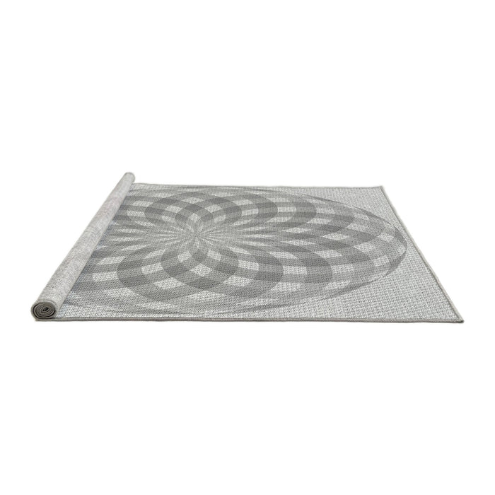 Sideview of Machine Washable Transitional Gunmetal Gray Rug, wshpat2123gry