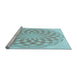 Sideview of Machine Washable Transitional Blue Rug, wshpat2123lblu