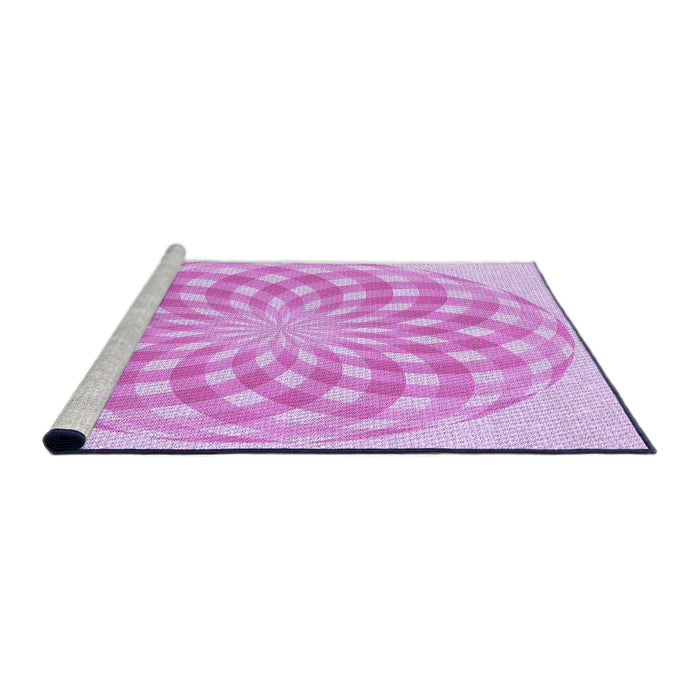 Sideview of Machine Washable Transitional Blossom Pink Rug, wshpat2123pur
