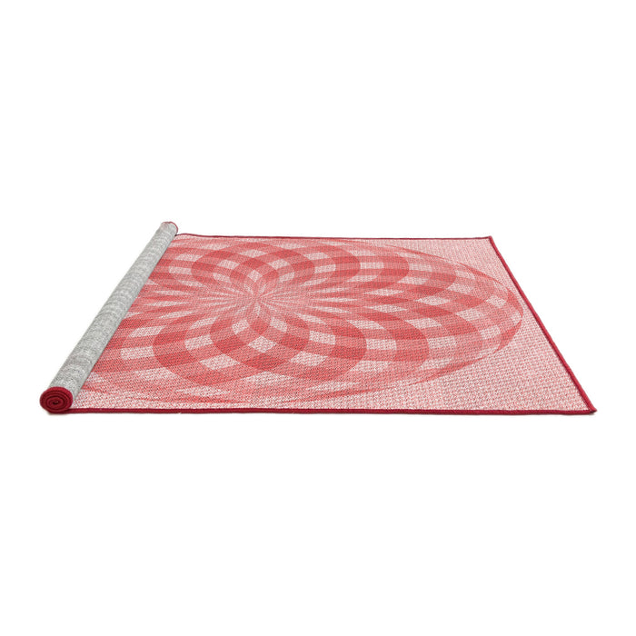 Sideview of Machine Washable Transitional Red Rug, wshpat2123rd