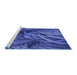 Sideview of Machine Washable Transitional Light Slate Blue Rug, wshpat2124blu