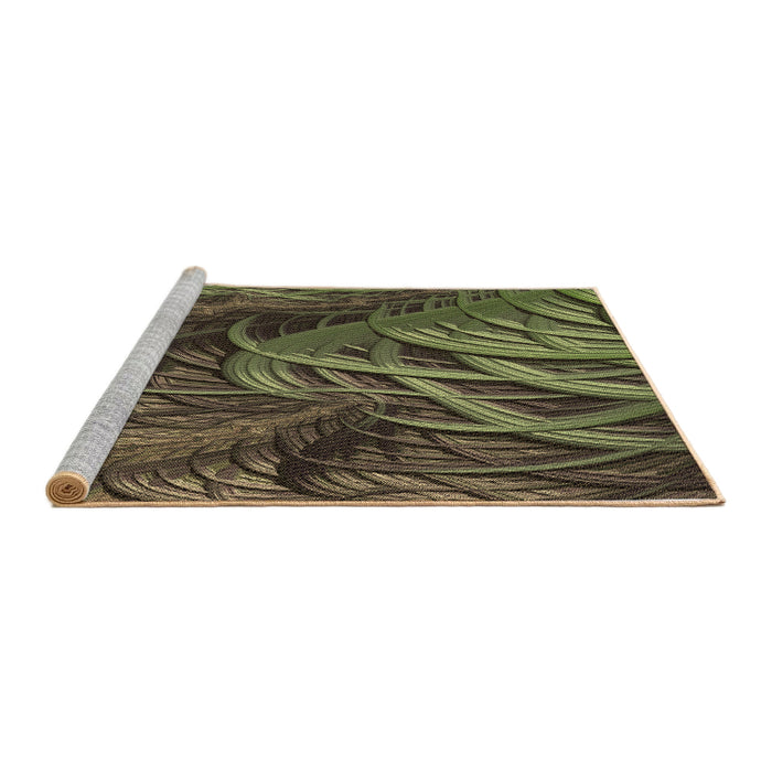 Sideview of Machine Washable Transitional Chocolate Brown Rug, wshpat2124brn