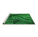 Sideview of Machine Washable Transitional Deep Emerald Green Rug, wshpat2124grn