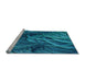 Sideview of Machine Washable Transitional Deep Sky Blue Rug, wshpat2124lblu