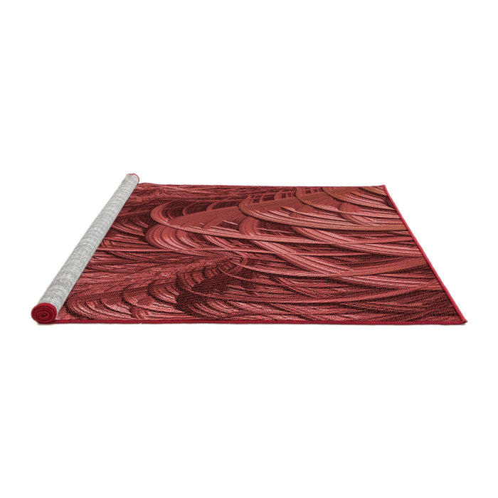 Sideview of Machine Washable Transitional Red Rug, wshpat2124rd
