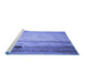 Sideview of Machine Washable Transitional Denim Blue Rug, wshpat2125blu