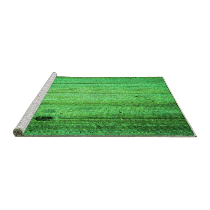 Sideview of Machine Washable Transitional Neon Green Rug, wshpat2125grn