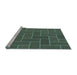 Sideview of Machine Washable Transitional Green Rug, wshpat2127lblu