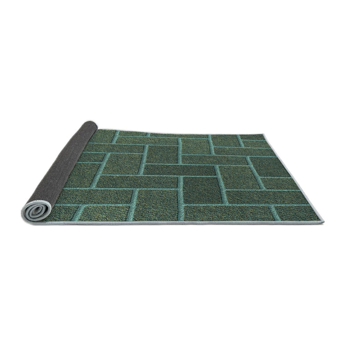 Thickness of Patterned Sea Green Rug, pat2127lblu