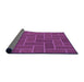 Thickness of Patterned Dark Magenta Purple Rug, pat2127pur