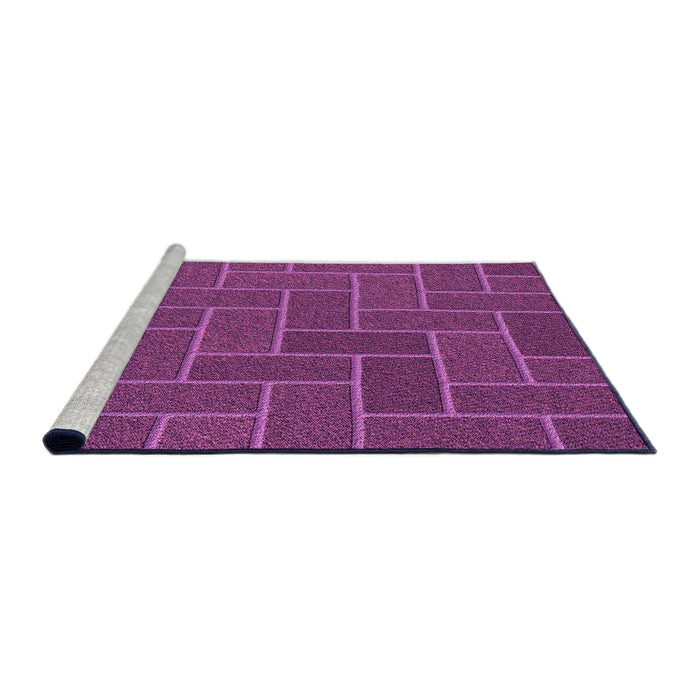 Sideview of Machine Washable Transitional Dark Magenta Purple Rug, wshpat2127pur