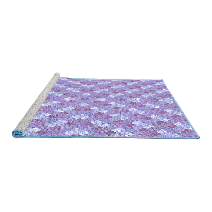 Sideview of Machine Washable Transitional Medium Purple Rug, wshpat2128blu