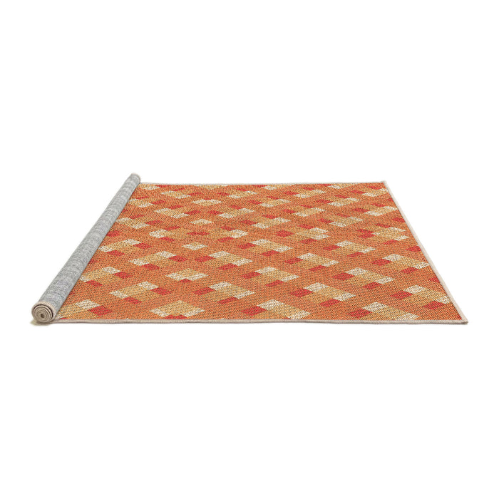 Sideview of Machine Washable Transitional Orange Rug, wshpat2128org