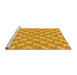 Sideview of Machine Washable Transitional Neon Orange Rug, wshpat2128yw