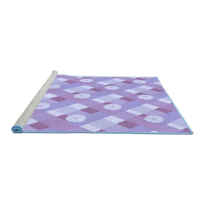 Sideview of Machine Washable Transitional Purple Rug, wshpat2129blu