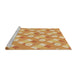 Sideview of Machine Washable Transitional Yellow Orange Rug, wshpat2129brn