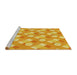 Sideview of Machine Washable Transitional Neon Orange Rug, wshpat2129yw