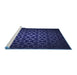 Sideview of Machine Washable Transitional Deep Periwinkle Purple Rug, wshpat213blu