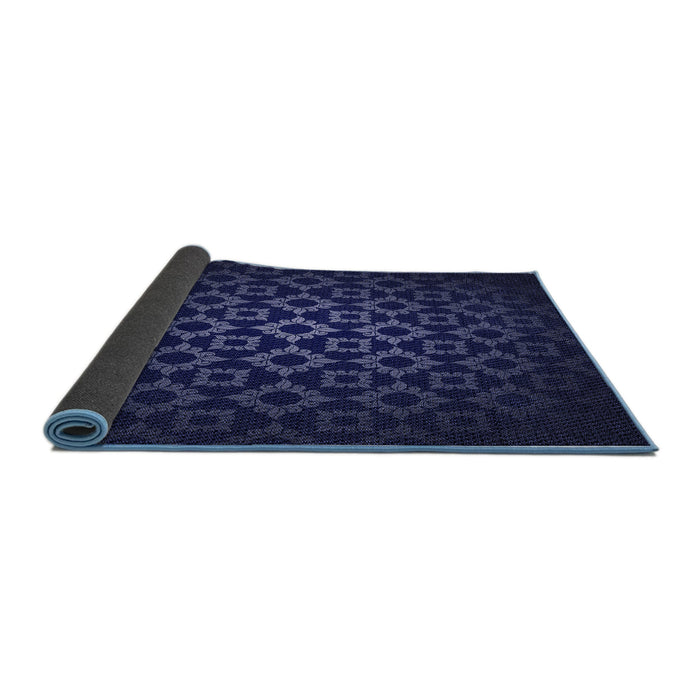 Thickness of Patterned Deep Periwinkle Purple Rug, pat213blu