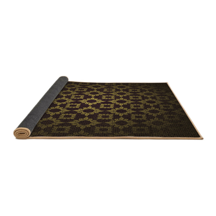 Thickness of Patterned Red Brown Rug, pat213brn