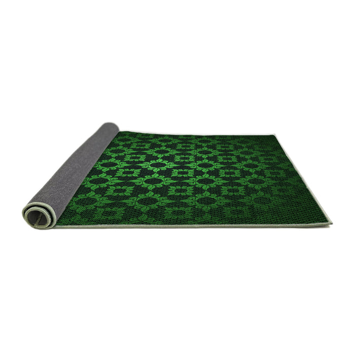 Thickness of Patterned Green Rug, pat213grn