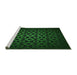 Sideview of Machine Washable Transitional Green Rug, wshpat213grn