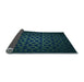 Thickness of Patterned Teal Green Rug, pat213lblu