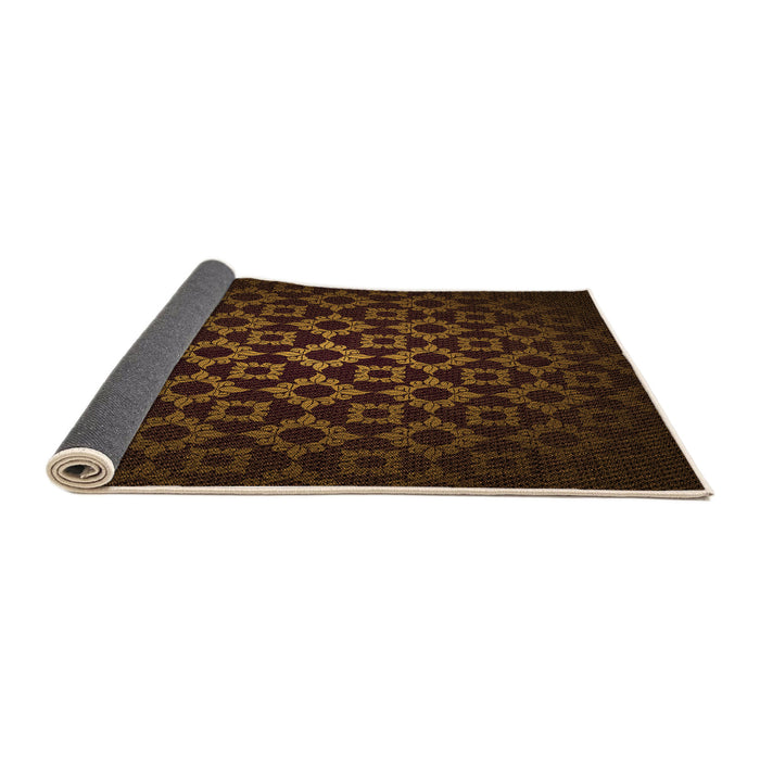 Thickness of Patterned Saddle Brown Rug, pat213org