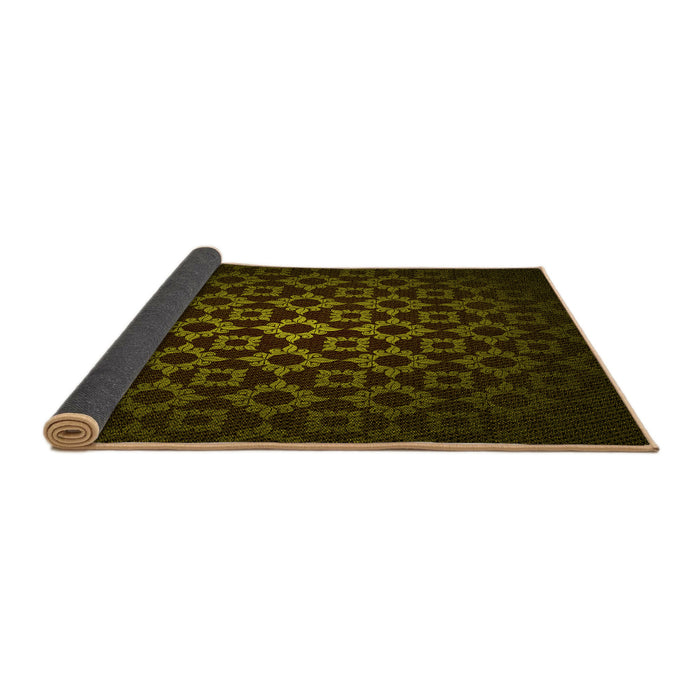 Thickness of Patterned Dark Bronze Brown Rug, pat213yw
