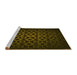 Sideview of Machine Washable Transitional Dark Bronze Brown Rug, wshpat213yw