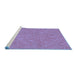 Sideview of Machine Washable Transitional Purple Mimosa Purple Rug, wshpat2130blu