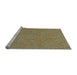 Sideview of Machine Washable Transitional Brass Green Rug, wshpat2130lblu