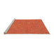 Sideview of Machine Washable Transitional Neon Orange Rug, wshpat2130org