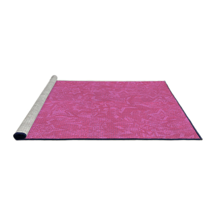 Sideview of Machine Washable Transitional Deep Pink Rug, wshpat2130pur