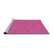 Sideview of Machine Washable Transitional Deep Pink Rug, wshpat2130pur