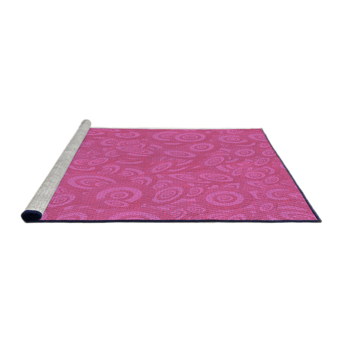 Sideview of Machine Washable Transitional Deep Pink Rug, wshpat2131pur