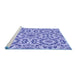 Sideview of Machine Washable Transitional Royal Blue Rug, wshpat2132blu