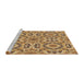 Sideview of Machine Washable Transitional Yellow Orange Rug, wshpat2132brn