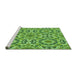 Sideview of Machine Washable Transitional Emerald Green Rug, wshpat2132grn