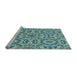 Sideview of Machine Washable Transitional Tiffany Blue Rug, wshpat2132lblu