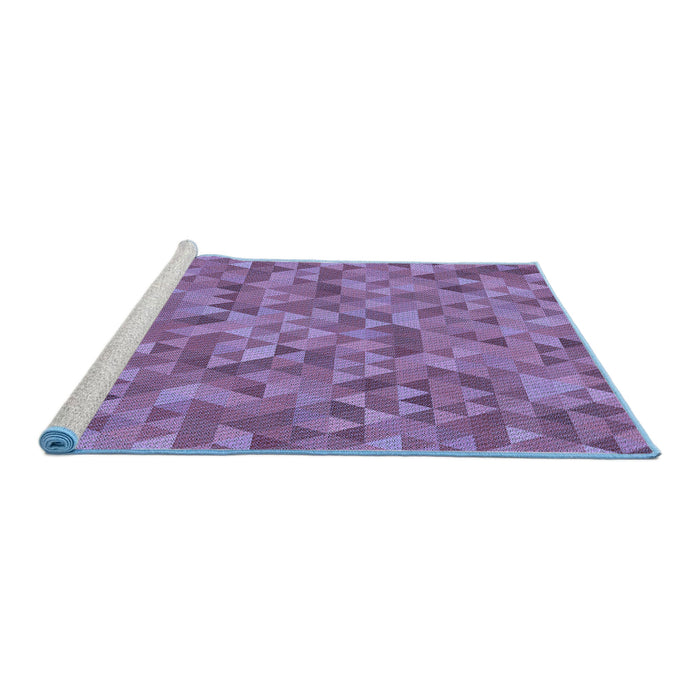 Sideview of Machine Washable Transitional Purple Mimosa Purple Rug, wshpat2134blu