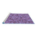 Sideview of Machine Washable Transitional Purple Mimosa Purple Rug, wshpat2134blu