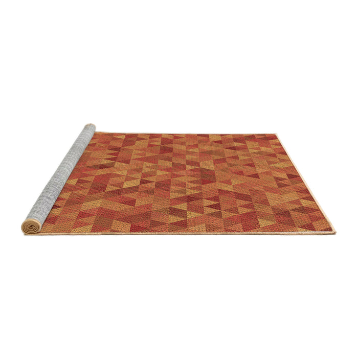 Sideview of Machine Washable Transitional Neon Orange Rug, wshpat2134brn