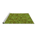 Sideview of Machine Washable Transitional Pistachio Green Rug, wshpat2134grn