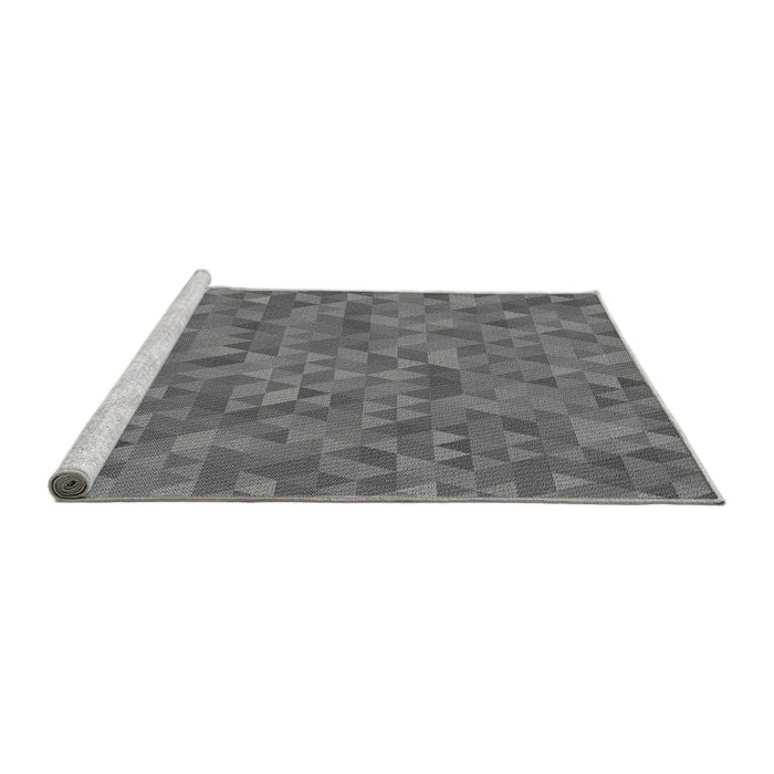 Sideview of Machine Washable Transitional Carbon Gray Rug, wshpat2134gry